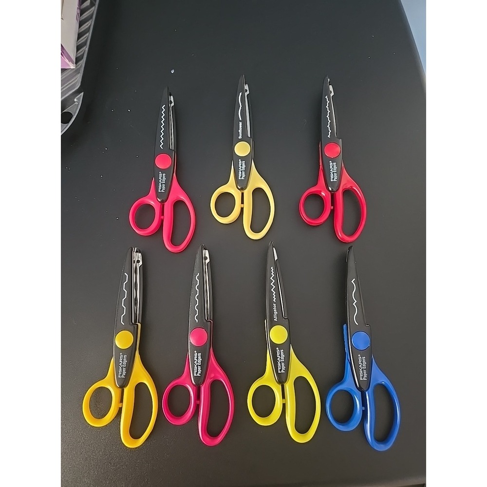 Lot‎ Of 7 Fiskars Paper Edgers Scissors Variety Crafts Scrapbooking Decorative